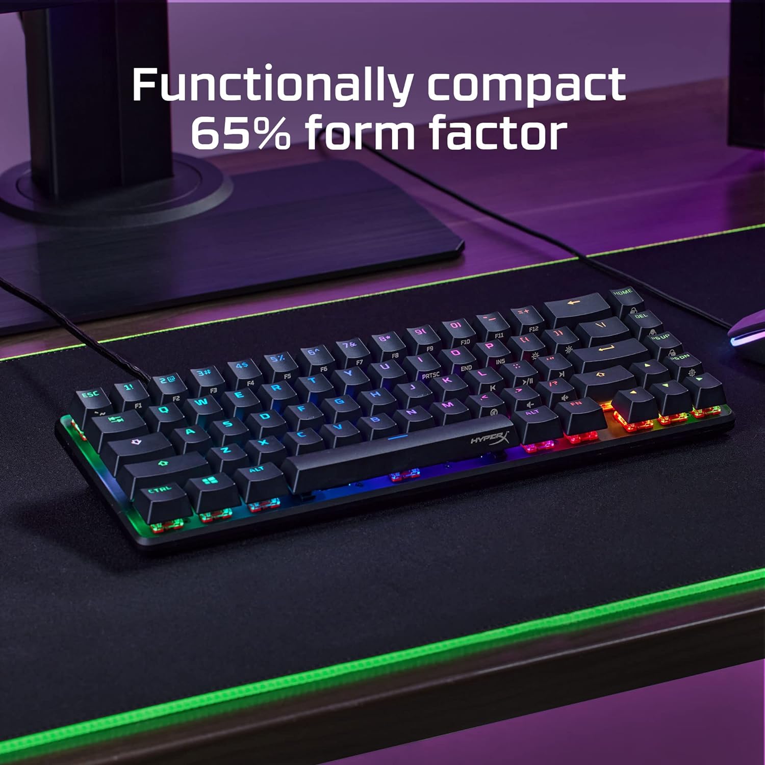 4P5D6AX#ACB Alloy Origins 65 Mechanical Gaming Keyboard HyperX Alloy Origins 65 - Mechanical Gaming Keyboard – Compact 65% Form Factor - Linear Red Switch - Double Shot PBT Keycaps - RGB LED Backlit - NGENUITY Software Compatible