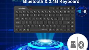 AS Bluetooth or Dongle Wireless Keyboard FBK26C AS Bluetooth or Dongle Wireless Keyboard A4TECH FBK26C AS  Bluetooth & 2.4G Wireless Keyboard - Dual Connectivity Mode - Quiet Keys - up to 3 Devices Simultaneously - 12 FN HotKeys - Compatible with Windows / Mac / iOS / Android