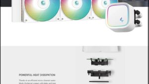 LE720-WHAMMN-G-1 LE720 WH WHITE 360mm ARGB CPU Liquid Cooler Deepcool LE720 WH 360mm ARGB CPU Liquid Cooler  All in One