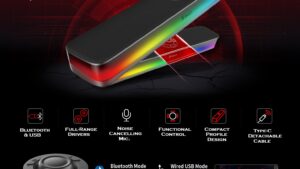 BLOODY-S10 Bluetooth RGB Gaming Soundbar Speaker and Mic bloody Bluetooth RGB Gaming Soundbar ; Speaker + Mic | Bluetooth & USB Wired Connectivity | Dynamic RGB Effect | Noise Cancelling Mic | All-In-One functional knob | Compatible with PC