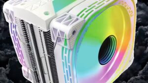 LC-120B-WHITE White 120mm ARGB CPU Air Cooler Dual Fan 120mm ARGB CPU Air Cooler 71 CFM 1800RPM with Heatsink