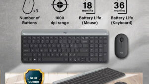 920-009437 Logitech MK470 Slim Wireless Keyboard Mouse Logitech MK470 Slim Wireless Keyboard and Mouse Combo - Modern Compact Layout